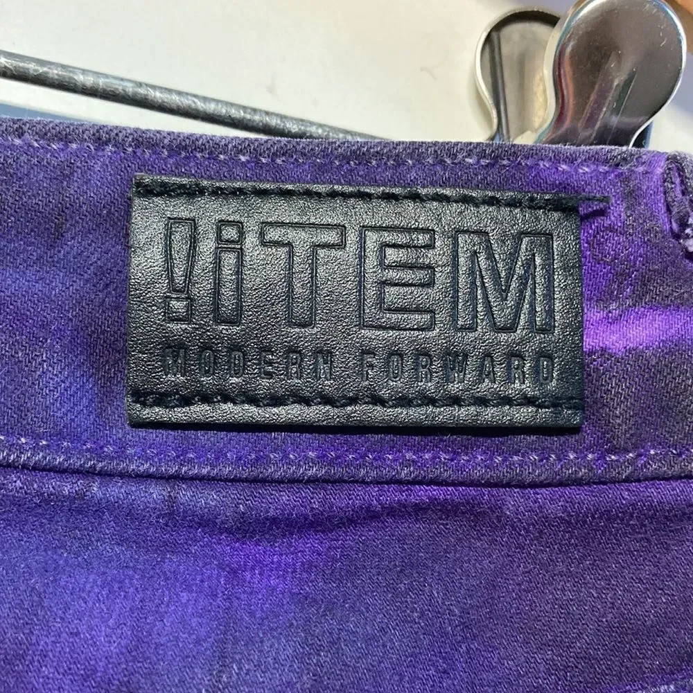 ! ITEM Purple Low Rise Skinny Jeans Fitted Racer Womens Size 26